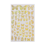 3D Nail Butterfly Design Sticker Decor Decal Holographic Laser Nail Art Sticker - Gold L-02