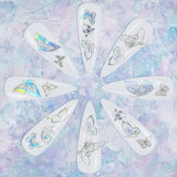 3D Nail Butterfly Design Sticker Decor Decal Holographic Laser Nail Art Sticker - Gold L-02 - Top-Down View