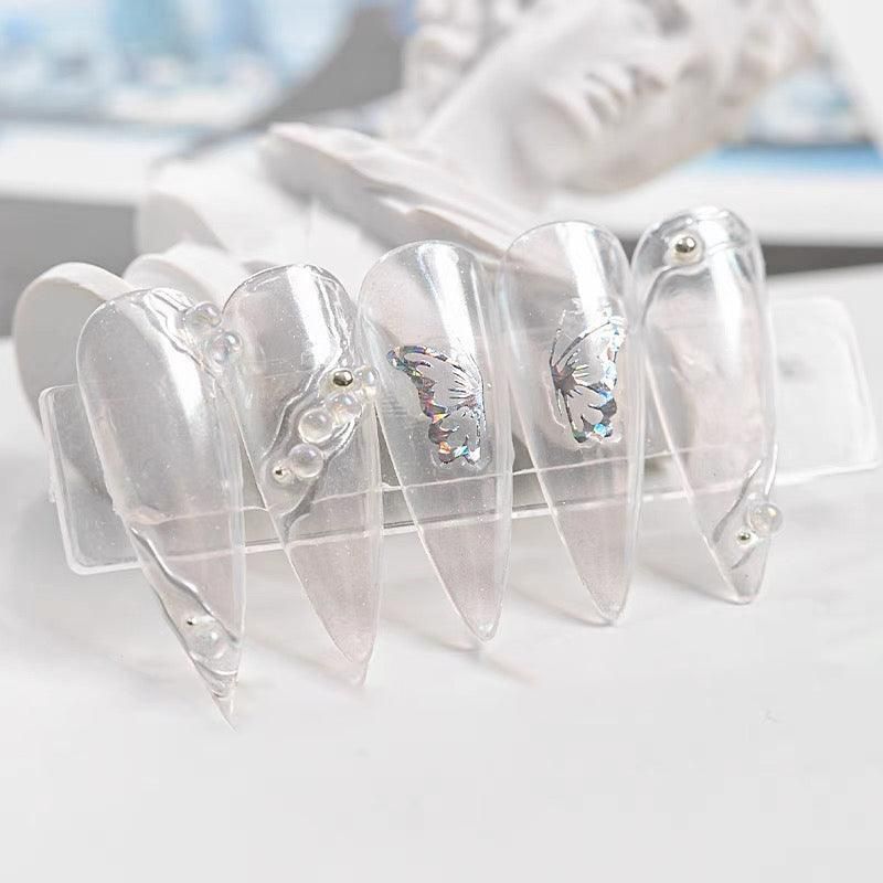 3D Nail Butterfly Design Sticker Decor Decal Holographic Laser Nail Art Sticker - Gold L-02