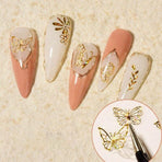 3D Nail Butterfly Design Sticker Decor Decal Holographic Laser Nail Art Sticker - Gold L-03