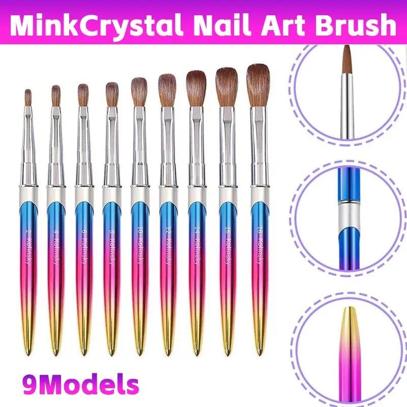 Kolinsky Acrylic Nail Art Brush Manicure Powder Professional Tools Size 2-18 - 4#