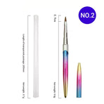 Kolinsky Acrylic Nail Art Brush Manicure Powder Professional Tools Size 2-18 - 4#