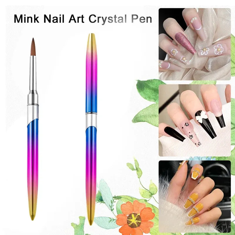 Kolinsky Acrylic Nail Art Brush Manicure Powder Professional Tools Size 2-18 - 4#