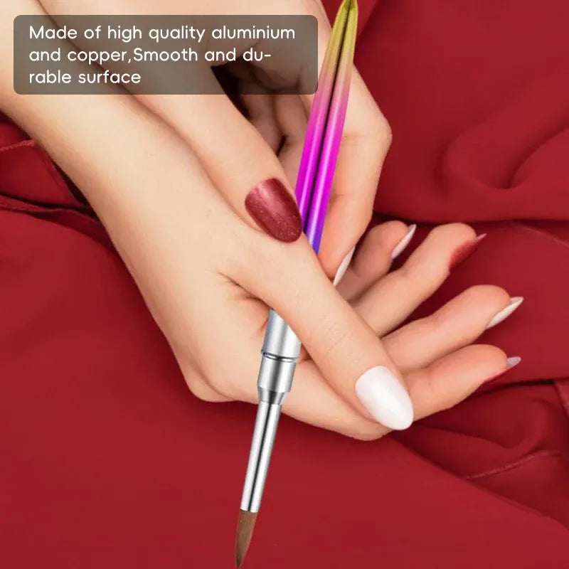 Kolinsky Acrylic Nail Art Brush Manicure Powder Professional Tools Size 2-18 - 4#