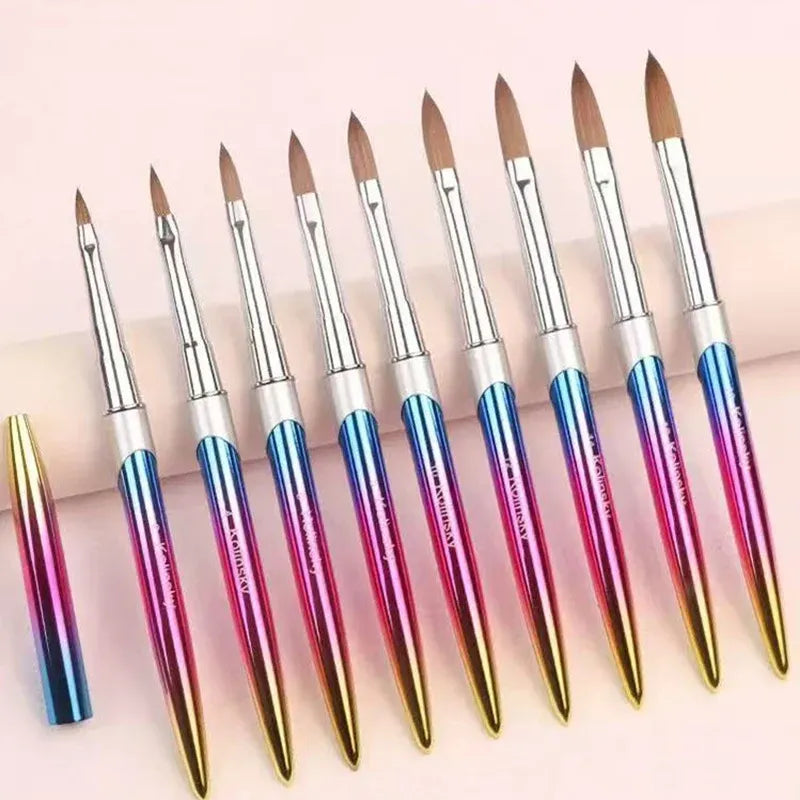 Kolinsky Acrylic Nail Art Brush Manicure Powder Professional Tools Size 2-18 - 4#