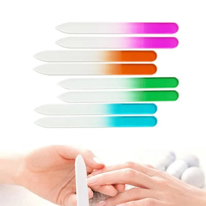 8X Durable Nail File Crystal Glass Buffer Art Files Manicure Device Acrylic Gel