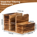 Wooden Spice Storage Box Desktop Organiser Rack Kitchen Countertop Container