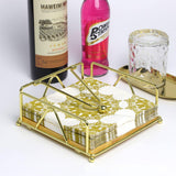 Steel Napkin Holder Serviette Rack Organiser Kitchen Serving Bar 3 Colours - Gold - Top-Down View