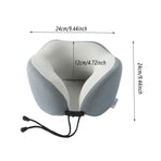Memory Foam U Shaped Neck Pillow Travel Portable Office Nap Support Pillow - Black