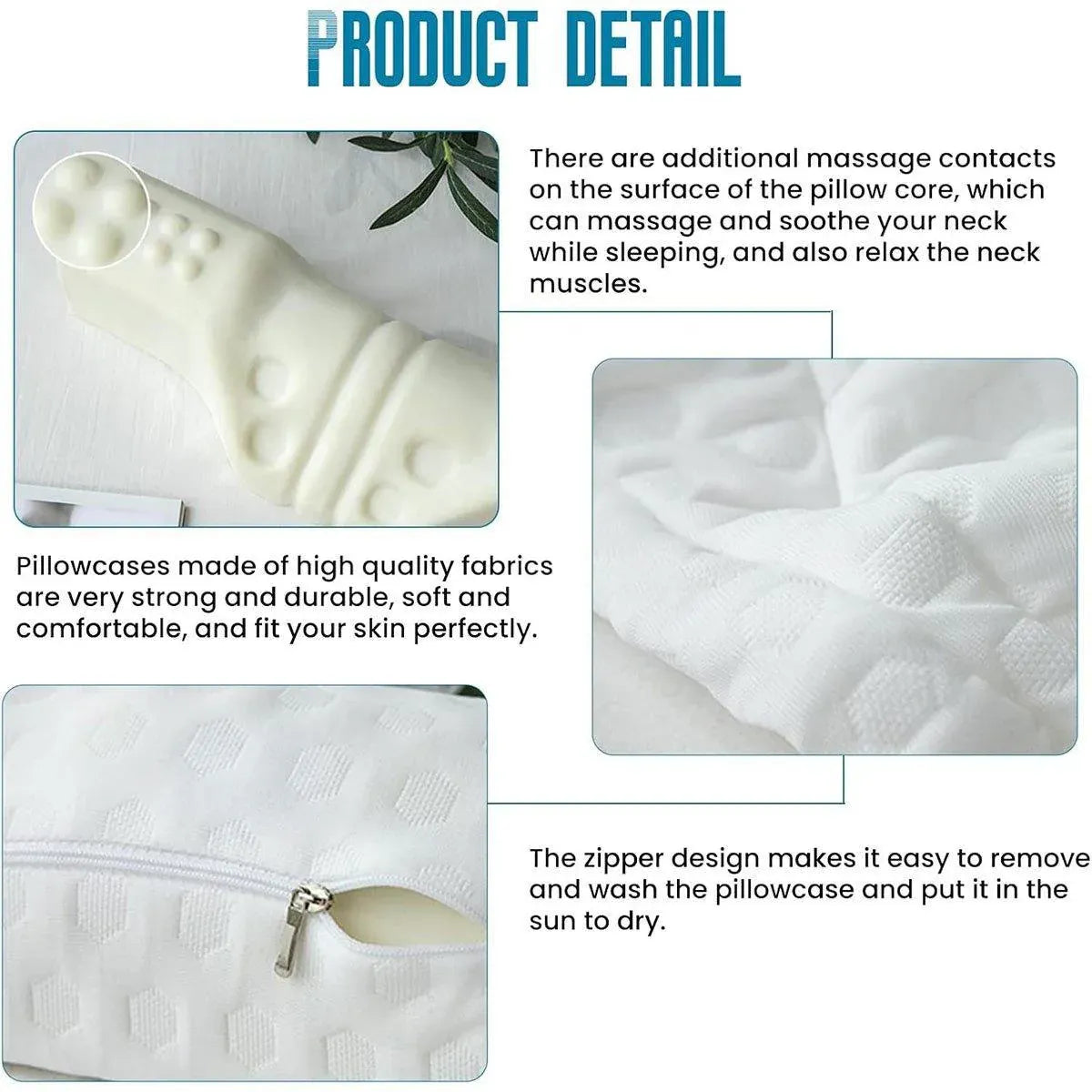 Orthopedic Memory Foam Cervical Neck Pillow for Sleep Support Slow Rebound - Grey