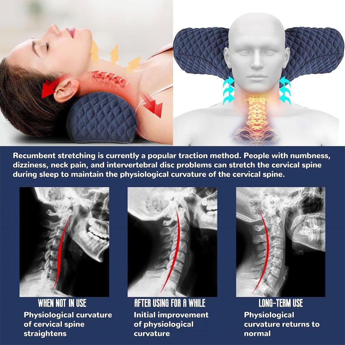 Orthopedic Memory Foam Cervical Neck Pillow for Sleep Support Slow Rebound - Grey