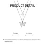 Butterfly Double Necklace Feminine Cold Wind Style Collarbone Chain Jewelry