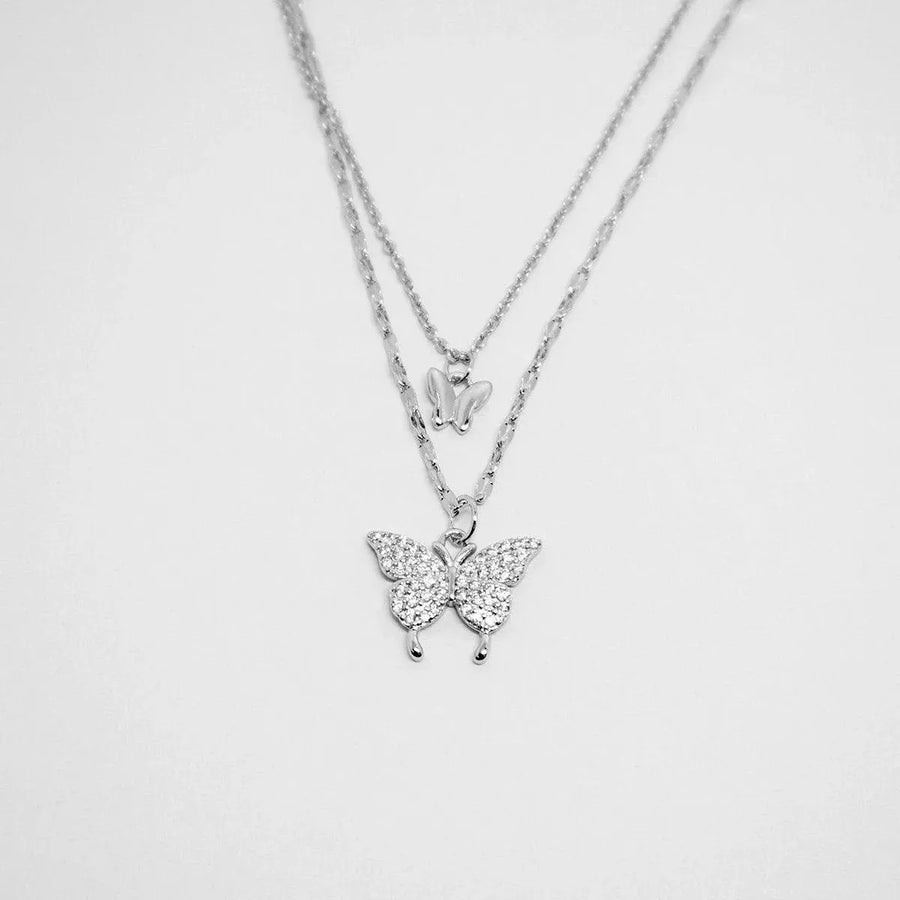Butterfly Double Necklace Feminine Cold Wind Style Collarbone Chain Jewelry
