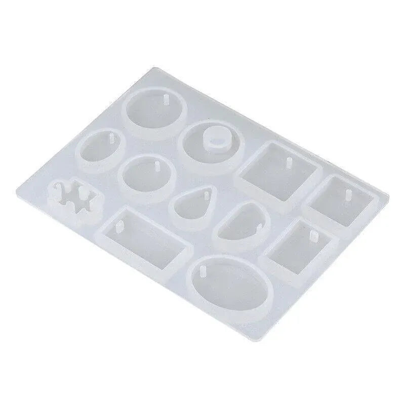 12 Silicone Moulds for DIY Jewellery Pendant Resin and Craft Making