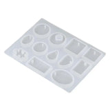 12 Silicone Moulds for DIY Jewellery Pendant Resin and Craft Making - Front View