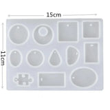 12 Silicone Moulds for DIY Jewellery Pendant Resin and Craft Making - Side View