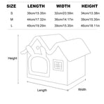 Removable Washable Pet House Four Seasons Cat Enclosed House - Brown-S