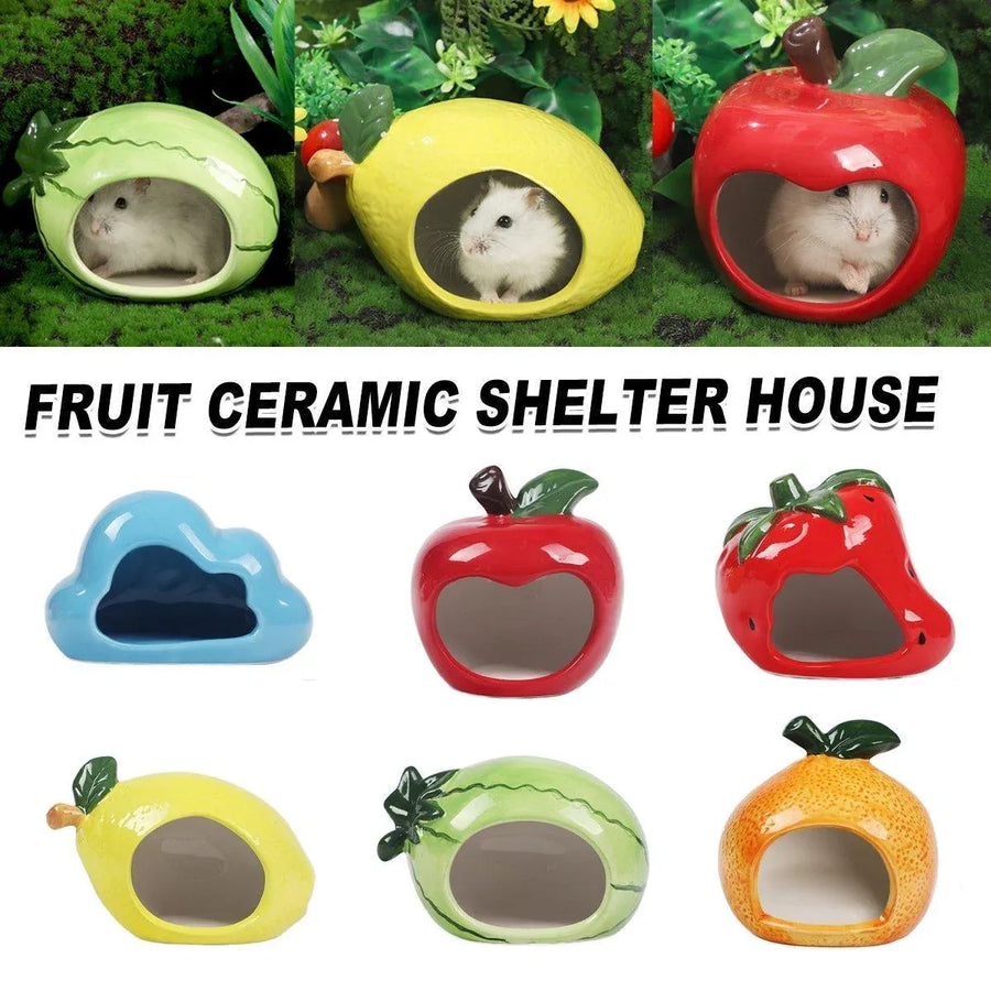 Ceramic Hamster Nest Shelter Landscaping Supplies Small Animal Hideout House - Cloud