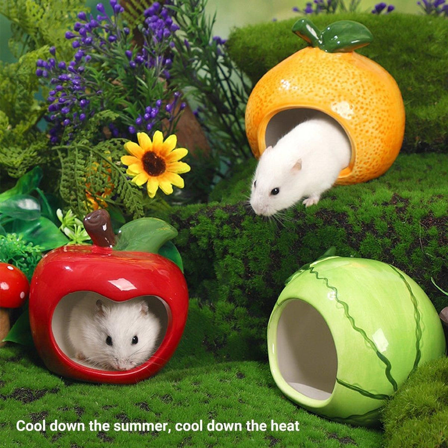 Ceramic Hamster Nest Shelter Landscaping Supplies Small Animal Hideout House - Cloud