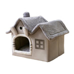 Removable Washable Pet House Four Seasons Cat Enclosed House - Grey-L