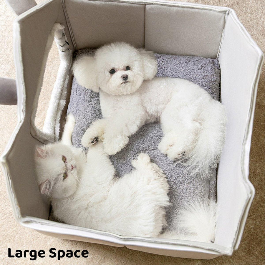 Removable Washable Pet House Four Seasons Cat Enclosed House - Grey-L