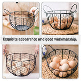 Egg Basket Fruit Storage Basket Blue Iron Basket Home Sundries Organiser Holder - Top-Down View