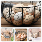 Egg Basket Fruit Storage Basket Blue Iron Basket Home Sundries Organiser Holder - 45-Degree Angle