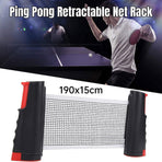 Retractable Table Tennis Net, Black and Red, 190 x 15 cm