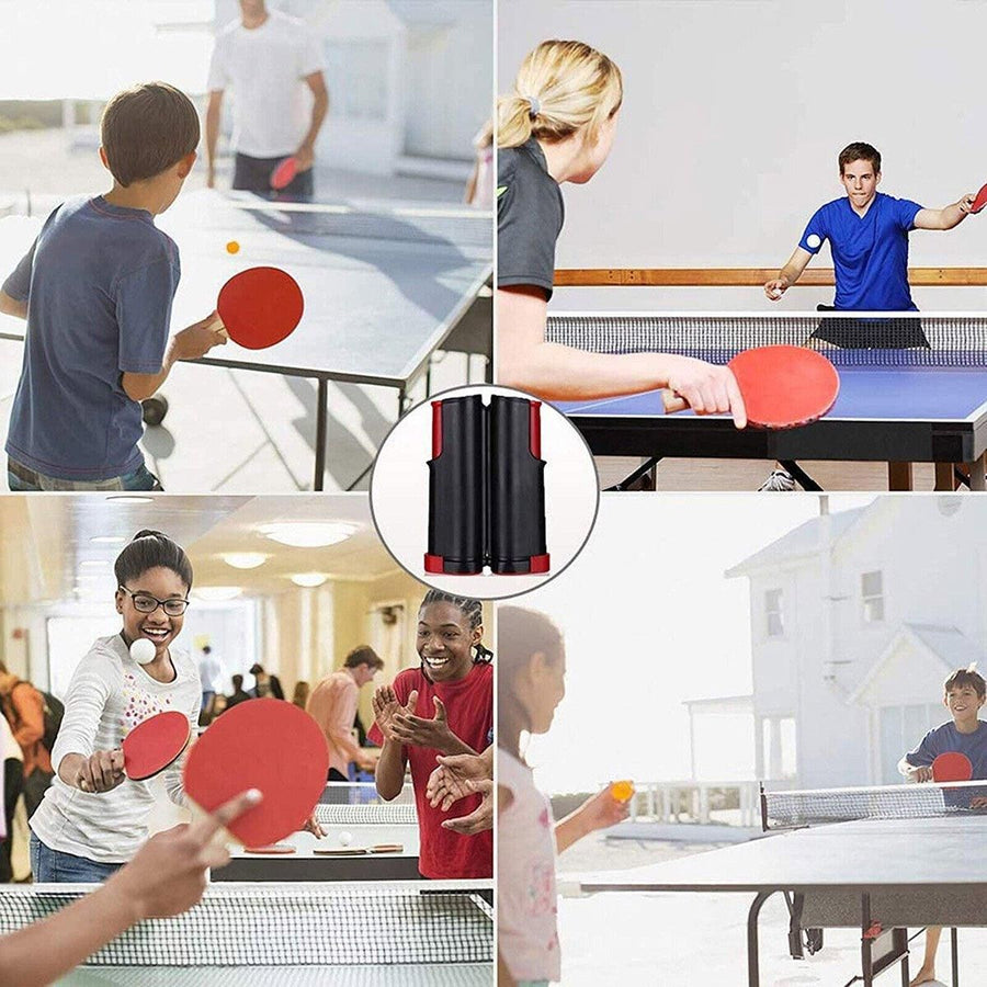 Retractable Table Tennis Net, Black and Red, 190 x 15 cm