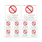 10pcs No Smoking Sign Waterproof Removable Sticker Label Warning Notice Decals