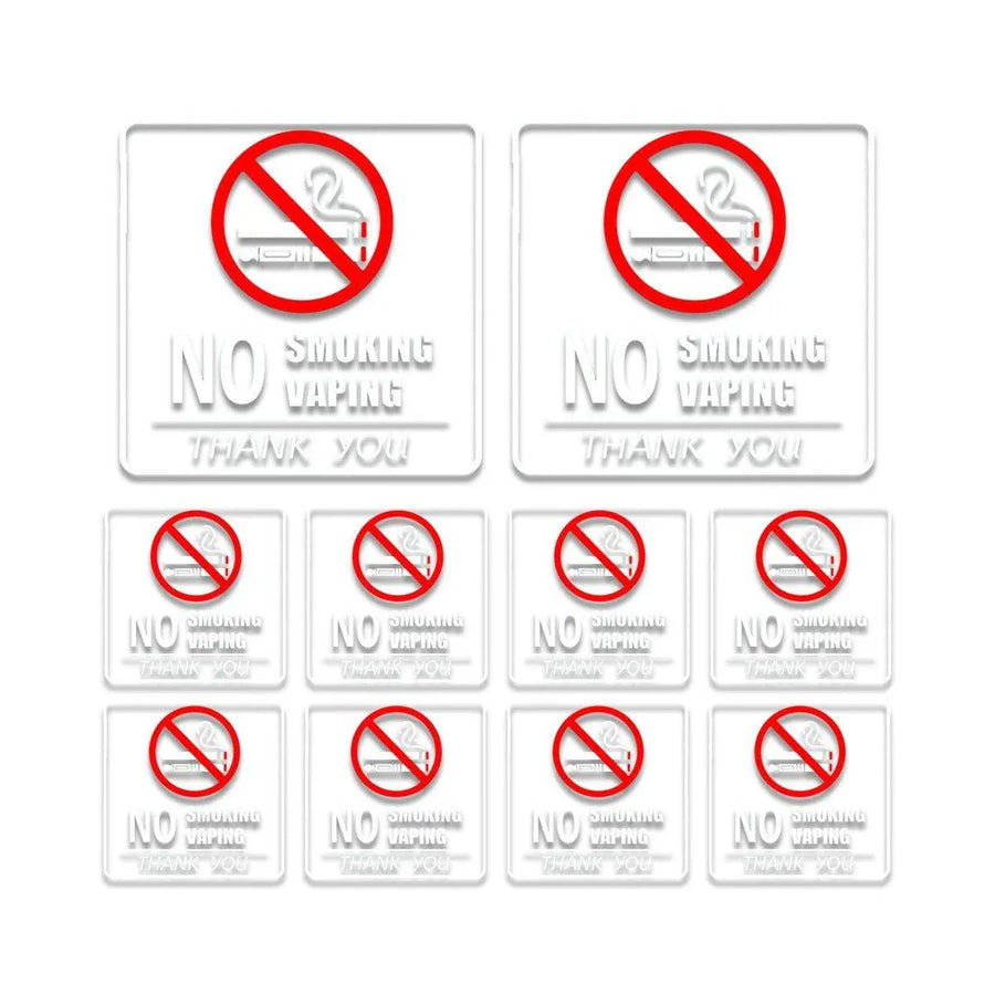 10pcs No Smoking Sign Waterproof Removable Sticker Label Warning Notice Decals