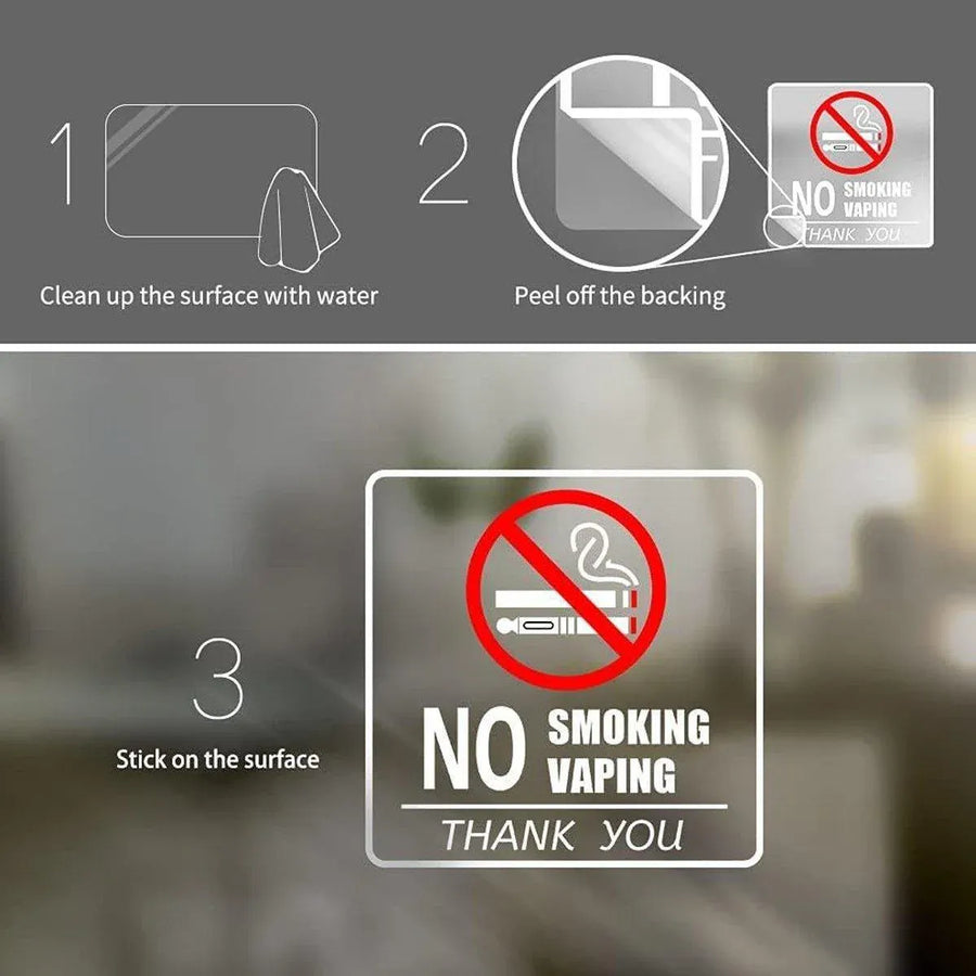 10pcs No Smoking Sign Waterproof Removable Sticker Label Warning Notice Decals