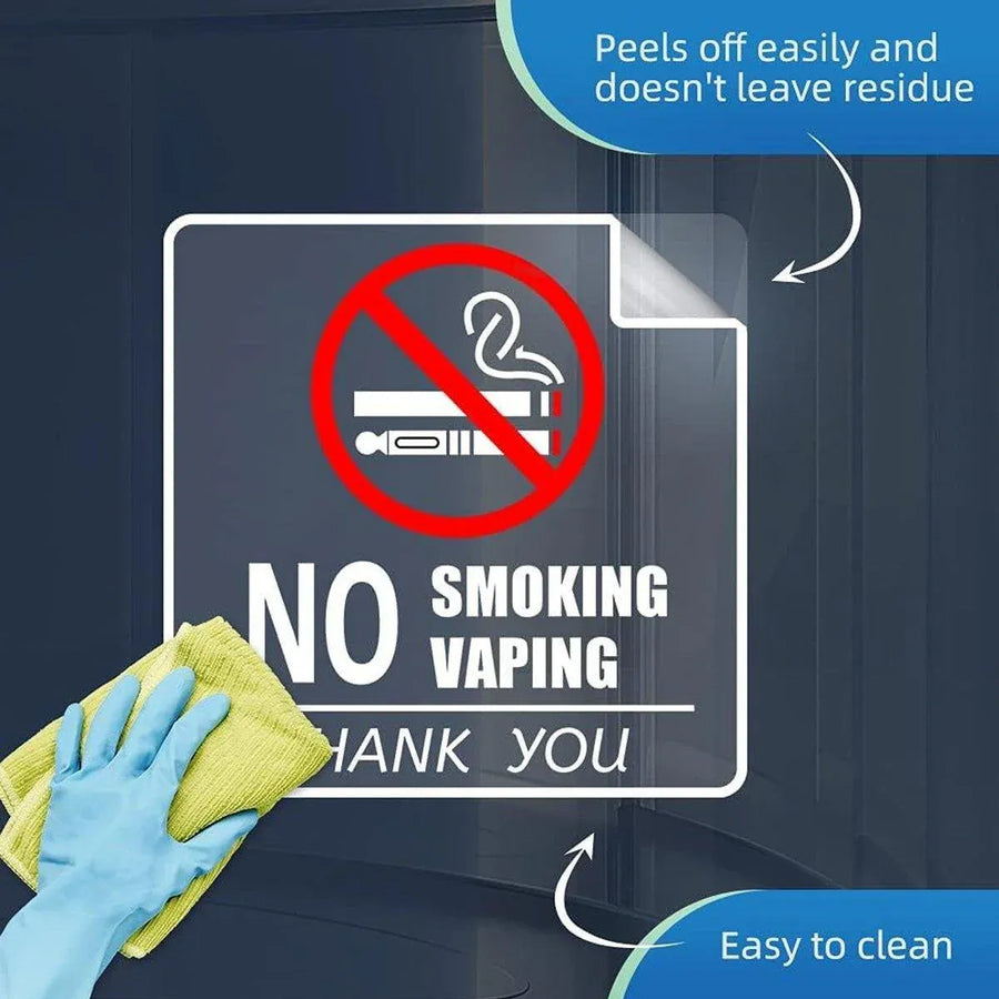 10pcs No Smoking Sign Waterproof Removable Sticker Label Warning Notice Decals