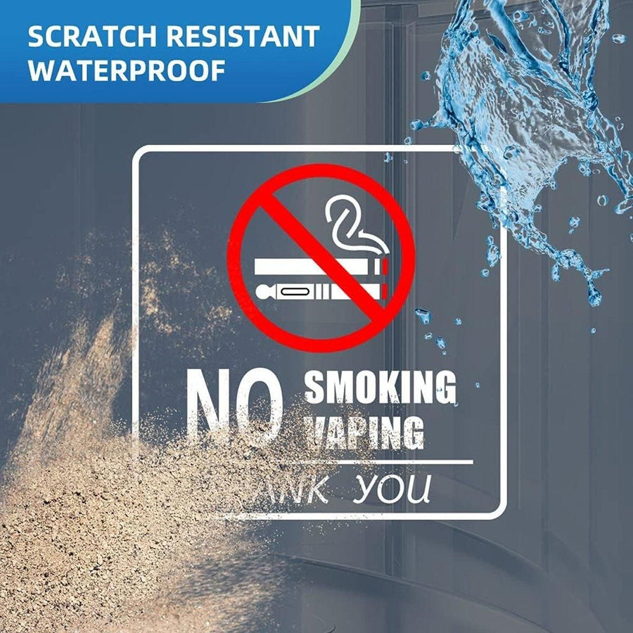 10pcs No Smoking Sign Waterproof Removable Sticker Label Warning Notice Decals