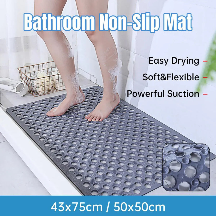 Extra Large Non-Slip Bathroom Mat Anti-Drop Shower Floor Mat Bath Rug Soft Touch - 50-50cm
