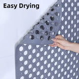 Extra Large Non-Slip Bathroom Mat Anti-Drop Shower Floor Mat Bath Rug Soft Touch - 50-50cm - Close-Up Angle