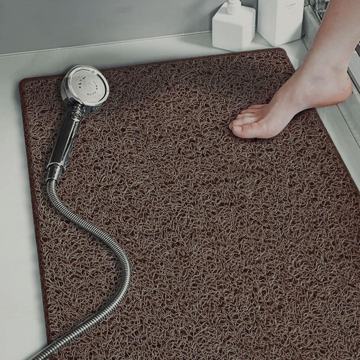 Anti Slip Bathroom Mat Non Slip Shower Floor Mat Quick Dry Soft Comfortable Rug - Coffee-45x75cm