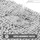 Anti-Slip Bathroom Mat Water-Absorbing Floor Mat Foot Mat Non-Slip Door Mat - Dark Grey - 45-Degree Angle