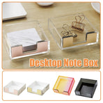 Large Desktop Sticky Note Box Organiser Office Supplies Storage Holder Drawer - Acrylic-Black