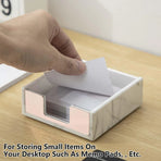 Large Desktop Sticky Note Box Organiser Office Supplies Storage Holder Drawer - Acrylic-Black