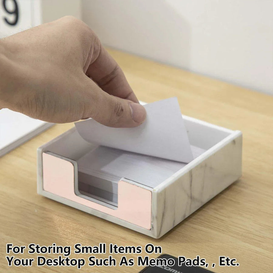 Large Desktop Sticky Note Box Organiser Office Supplies Storage Holder Drawer - Acrylic-Black