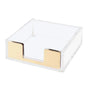 Large Desktop Sticky Note Box Organiser Office Supplies Storage Holder Drawer - Acrylic-Gold