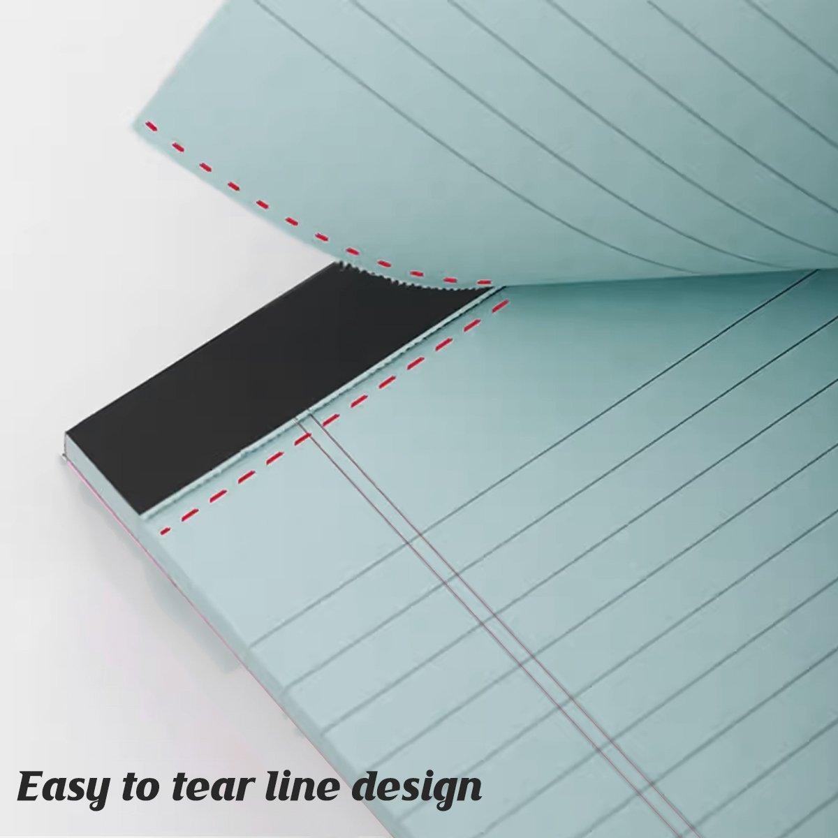 4PCS Tearable Lined Notepad Simple Design Colourful Memo Pad Notebook - Blue
