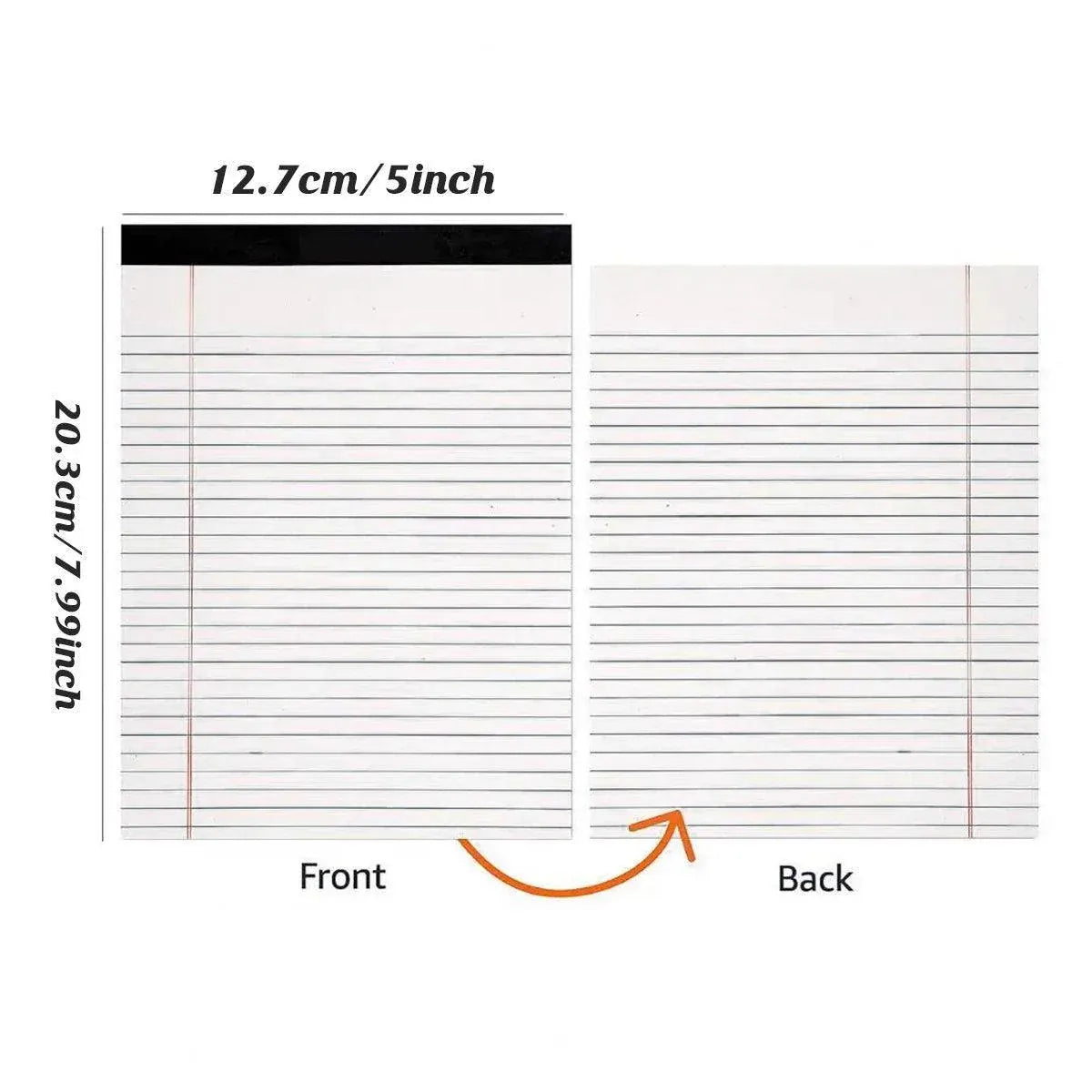 4PCS Tearable Lined Notepad Simple Design Colourful Memo Pad Notebook - White