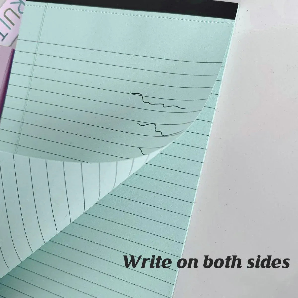 4PCS Tearable Lined Notepad Simple Design Colourful Memo Pad Notebook - White