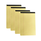 4PCS Tearable Lined Notepad Simple Design Colourful Memo Pad Notebook - Yellow