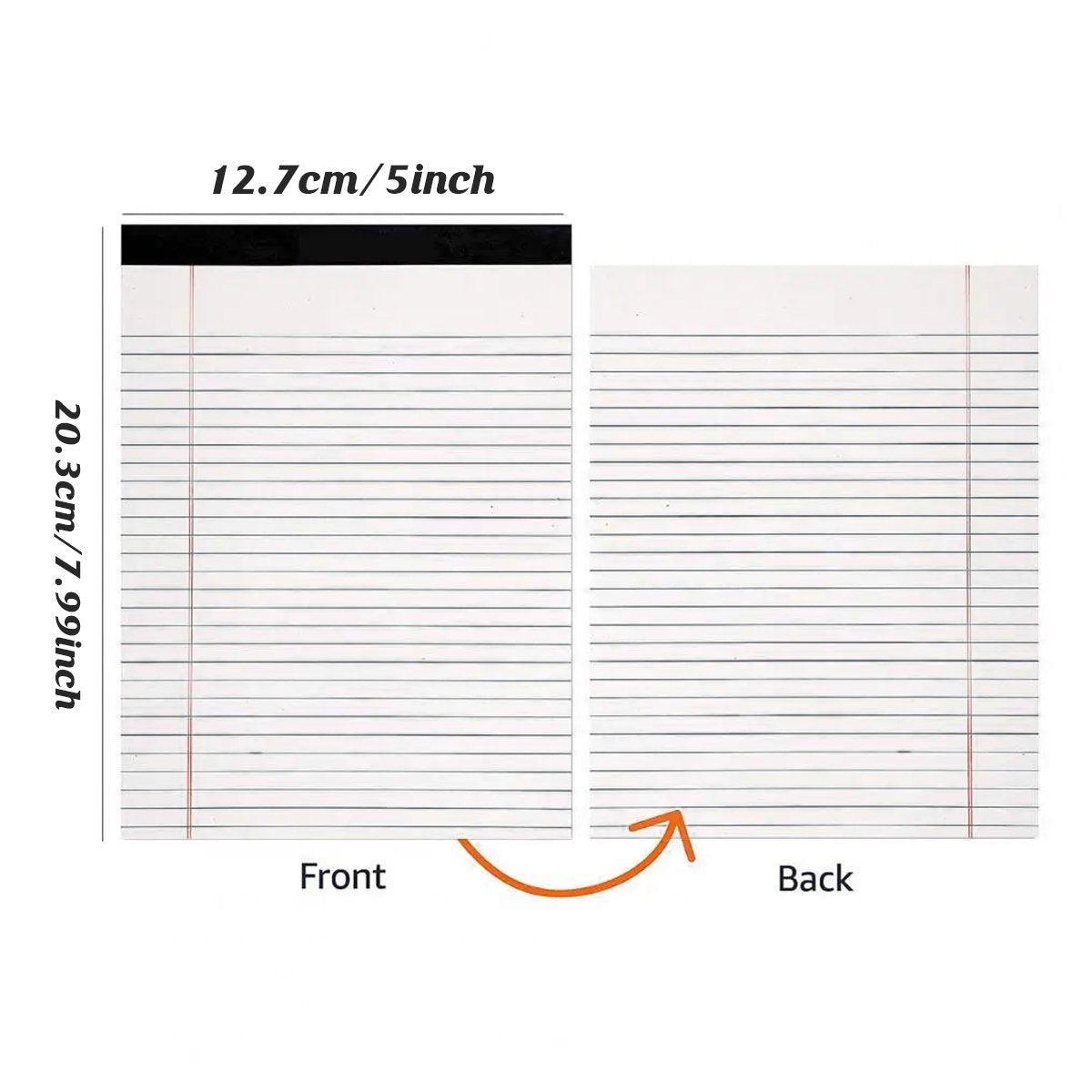 4PCS Tearable Lined Notepad Simple Design Colourful Memo Pad Notebook - Yellow