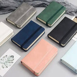 10pcs Mini Pocket Notebook A7 Small Portable Notepad for Office School Use - Light Blue - Top-Down View