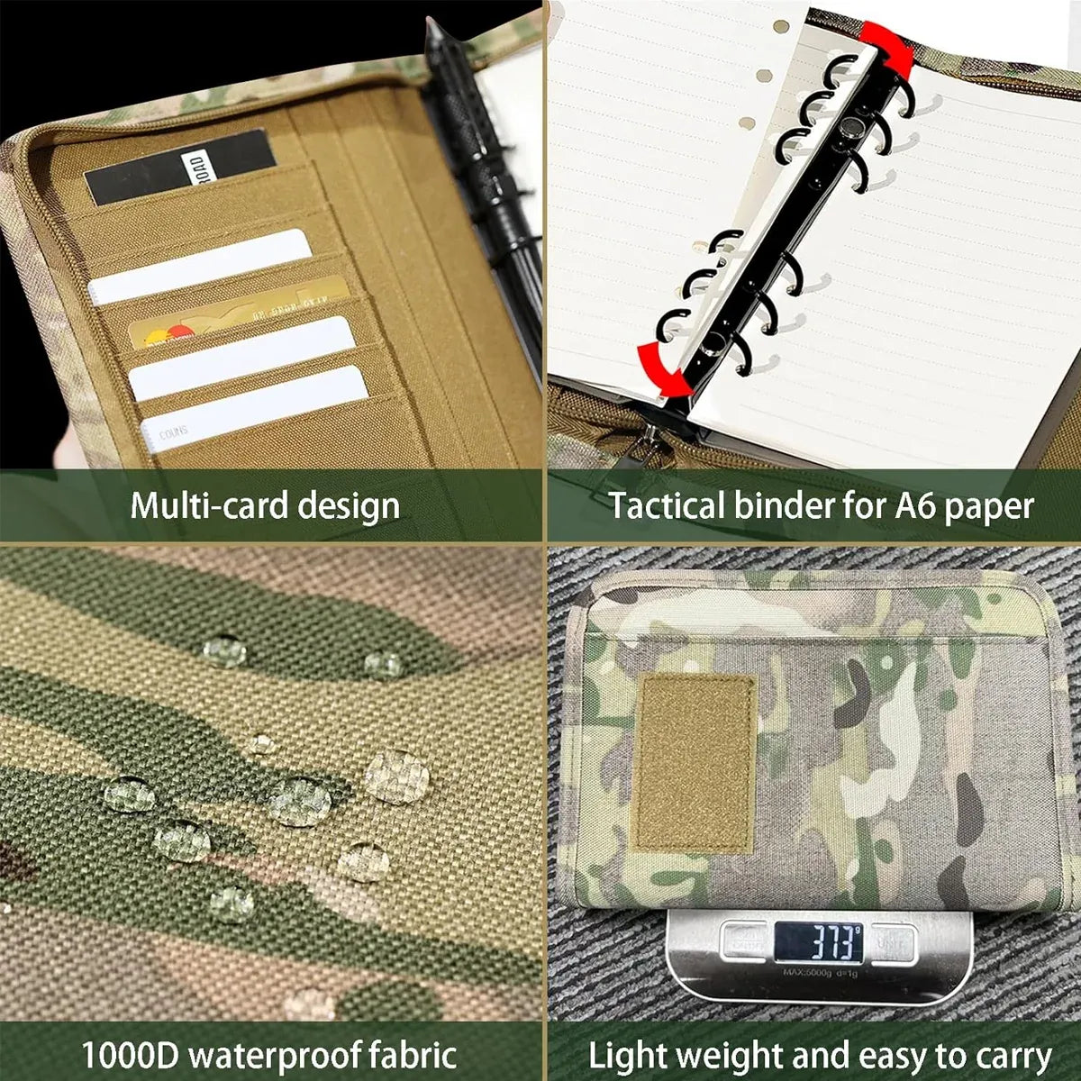 Outdoor Stationery Pouch Notebook Portable for Hiking Camping Travel