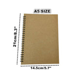 6pcs A5 Spiral Notebook Homework Exercise Book Durable Notepad for School Office - Side View